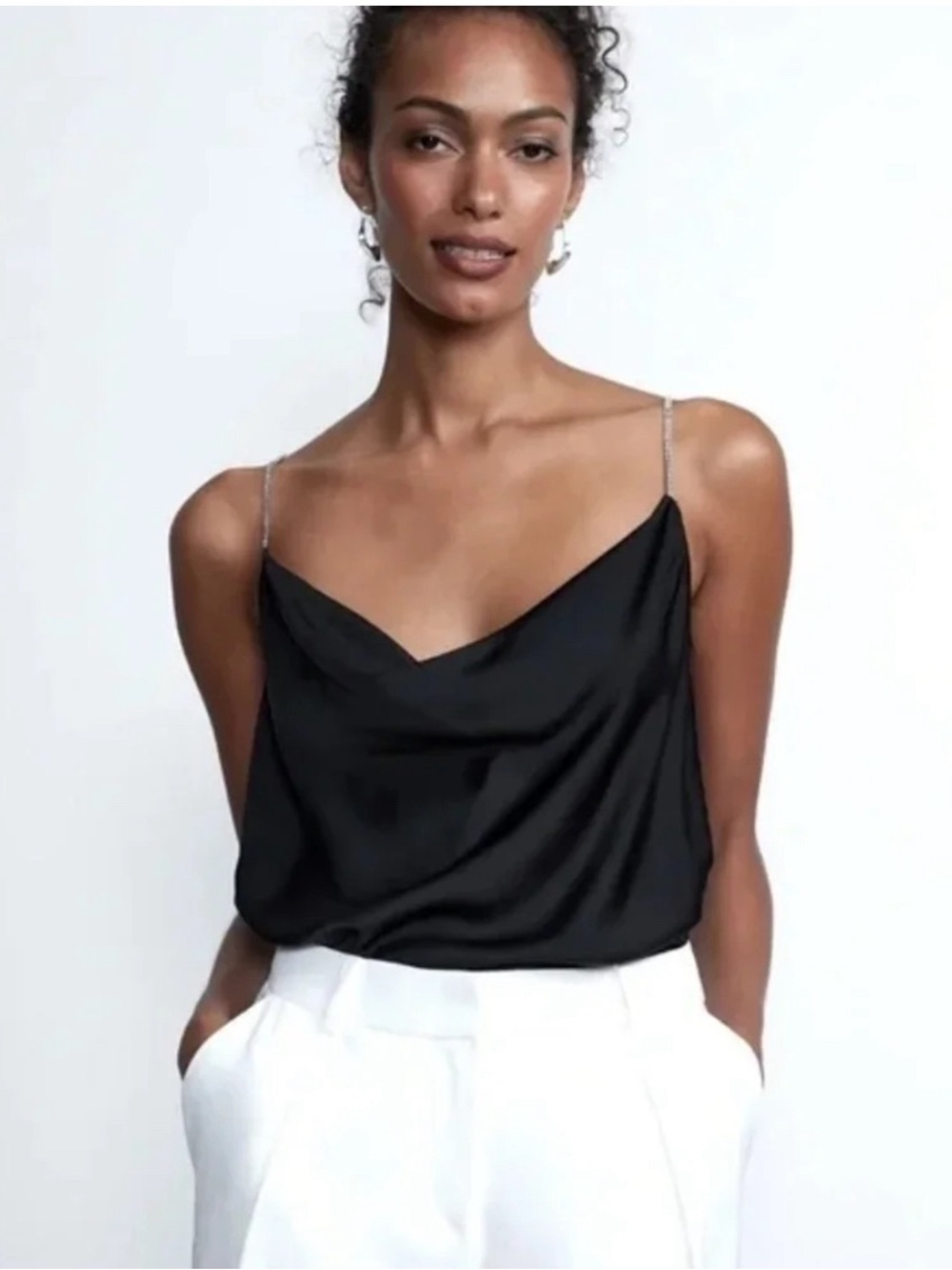 House of Harlow 1960 blue Draped Camisole Top L